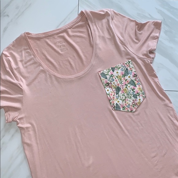 Target Pink Soft T-Shirt with Rifle Paper Pocket - Picture 1 of 5